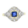 Ceylon Sapphire Diamond Art Deco Style Engagement Ring 2 Art Deco Style Ceylon Sapphire Engagement Ring in Solid Gold by Lilly M. JEWELERS
