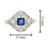 ceylon-sapphire-diamond-engagement-ring-14k-gold-size Ceylon Sapphire and Diamond Engagement Ring Size