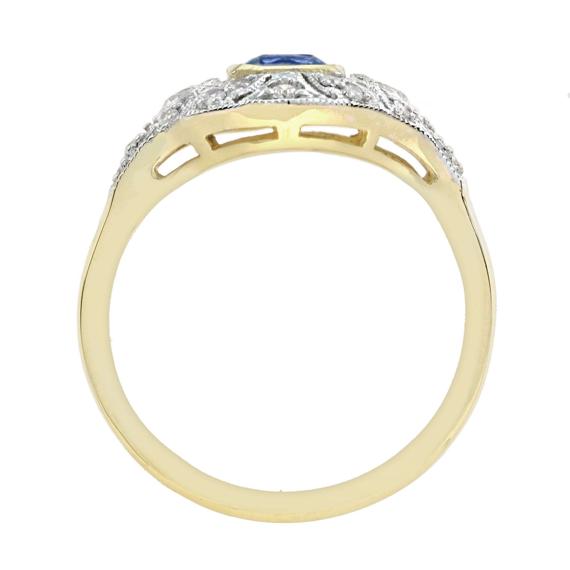 Ceylon Sapphire and Diamond Engagement Ring Under Gallery