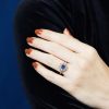 ceylon-sapphire-diamond-engagement-ring-on-body-distant-front Ceylon Sapphire and Diamond Engagement Ring on Body Distant Front