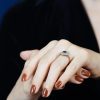 ceylon-sapphire-diamond-engagement-ring-on-body-distant-side Ceylon Sapphire and Diamond Engagement Ring on Body Distant Side