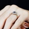 ceylon-sapphire-diamond-engagement-ring-on-body-near-side Ceylon Sapphire and Diamond Engagement Ring on Body Near Side