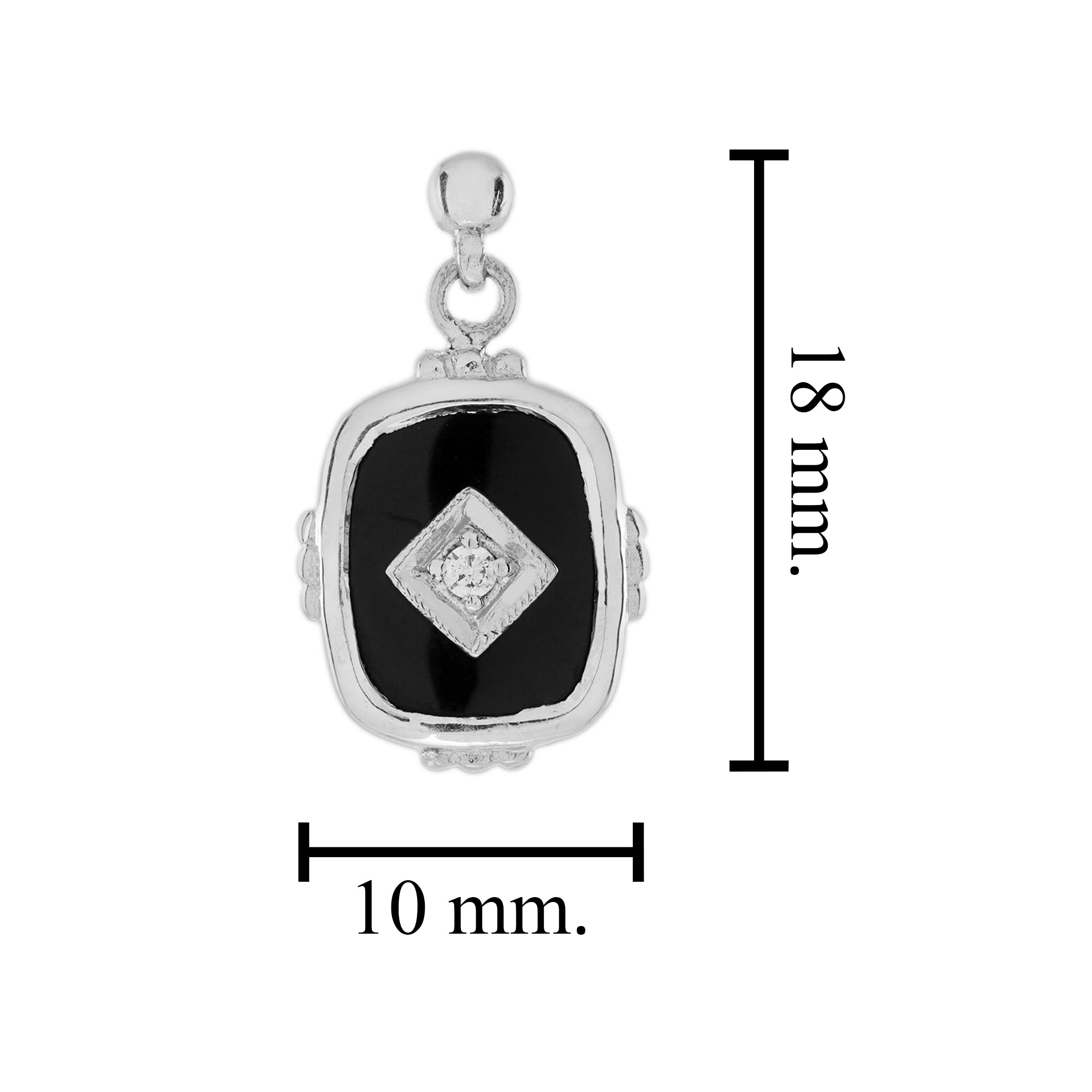 Art Deco Style Diamond Onyx Drop Earrings in Solid Gold Size Art Deco Style Diamond Onyx Drop Earrings in Solid Gold by Lilly M. JEWELERS Size