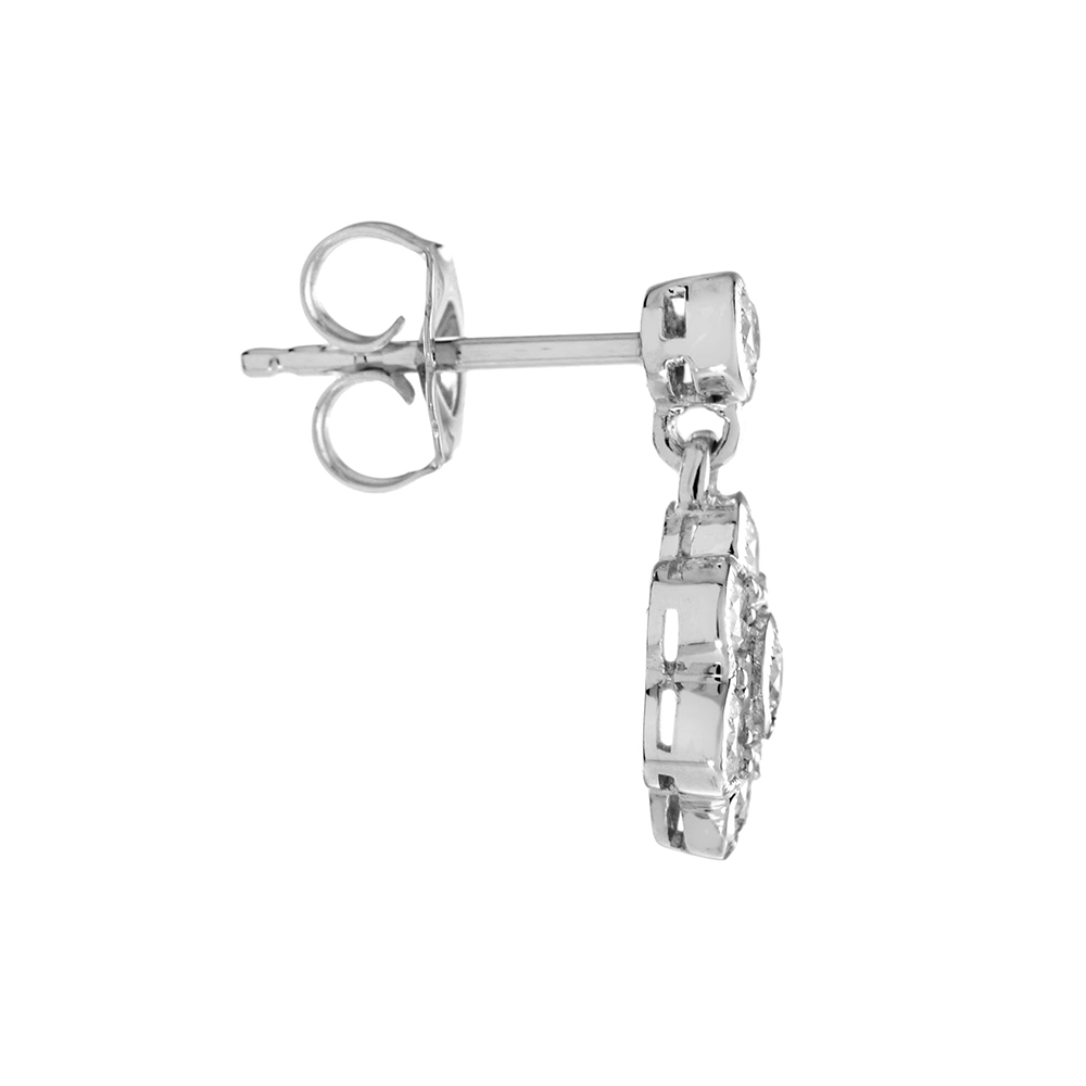 Edwardian Style Diamond Cluster Earrings
