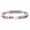French Cut Ruby and Diamond Bracelet Back On french cut ruby and diamond bracelet 14k gold back on