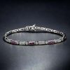Ruby and Diamond Bracelet Front french cut ruby diamond bracelet 14k solid gold