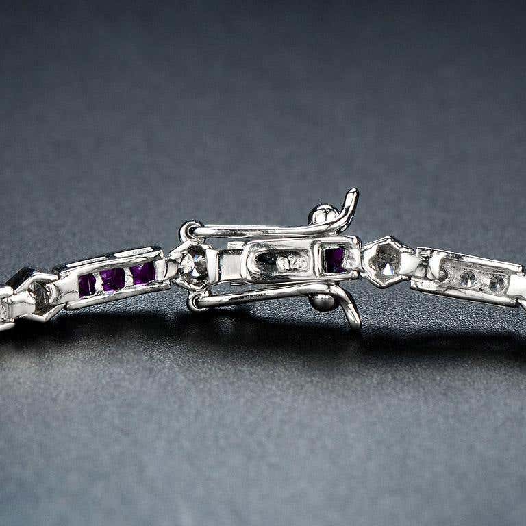 Ruby and Diamond Bracelet Back In french cut ruby diamond bracelet 14k solid gold in near