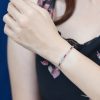 Ruby and Diamond Bracelet on Body Distant french cut ruby diamond bracelet 14k solid gold on body distant