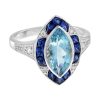 marquise-aquamarine-and-sapphire-engagement-ring-14k-gold-angled-view Marquise Aquamarine Sapphire and Diamond Engagement Ring Angled View