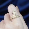 Marquise Emerald and Diamond Snake Statement Ring in Solid Gold on Body Front Near Marquise Emerald and Diamond Snake Statement Ring in Solid Gold by Lilly M. JEWELERS on Body Front Near