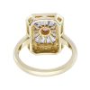 Art Deco Style Pink Tour Maline Ring with Tanzanite and Pearl in Solid Gold Back Art Deco Style Pink Tour Maline Ring with Tanzanite and Pearl in Solid Gold by Lilly M. JEWELERS Back