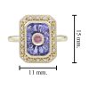 Art Deco Style Pink Tour Maline Ring with Tanzanite and Pearl in Solid Gold Size Art Deco Style Pink Tour Maline Ring with Tanzanite and Pearl in Solid Gold by Lilly M. JEWELERS Size