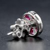 Round Diamond and Ruby Stud Earrings Back round diamond ruby stud earrings 14k gold back