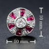 Round Diamond and Ruby Stud Earrings Size round diamond ruby stud earrings 14k gold size