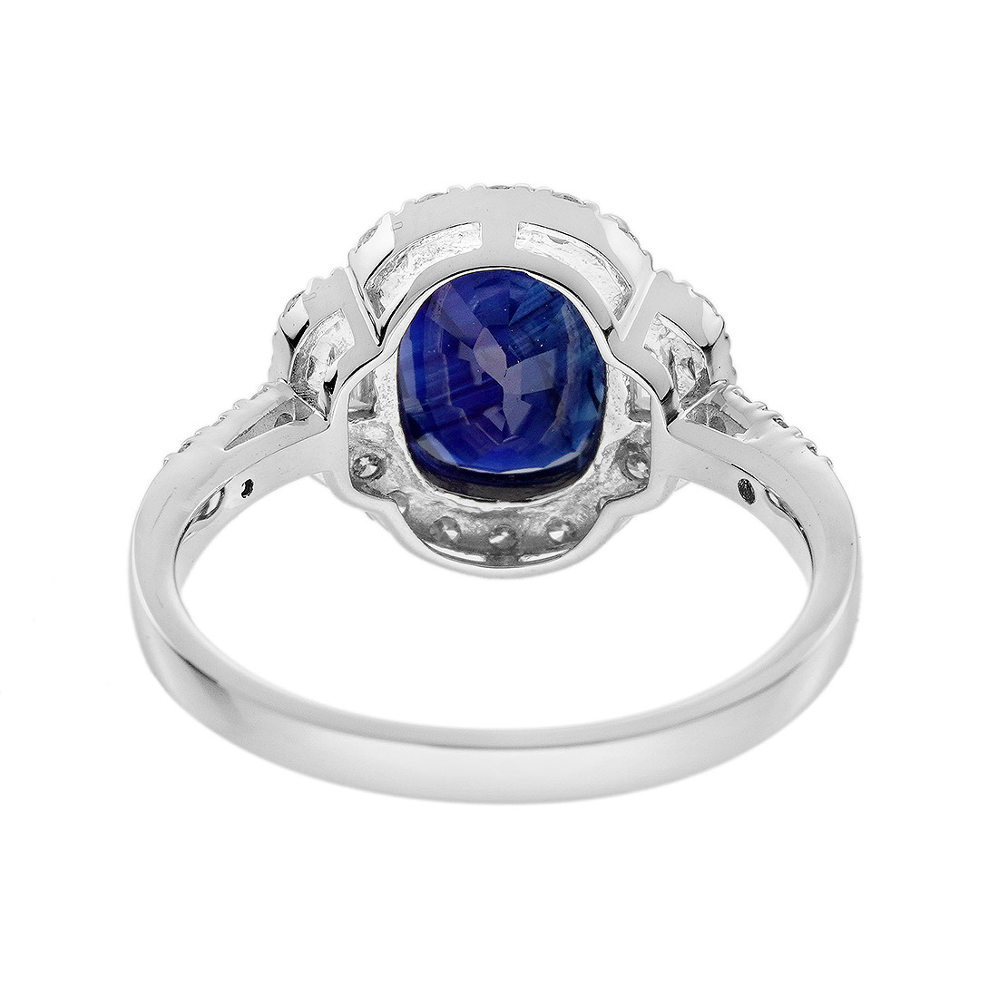 Sapphire and Diamond Engagement Ring Back