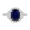 Blue Sapphire and Diamond Engagement Ring Art Deco Style Sapphire Engagement Ring in Solid Gold by Lilly M. JEWELERS