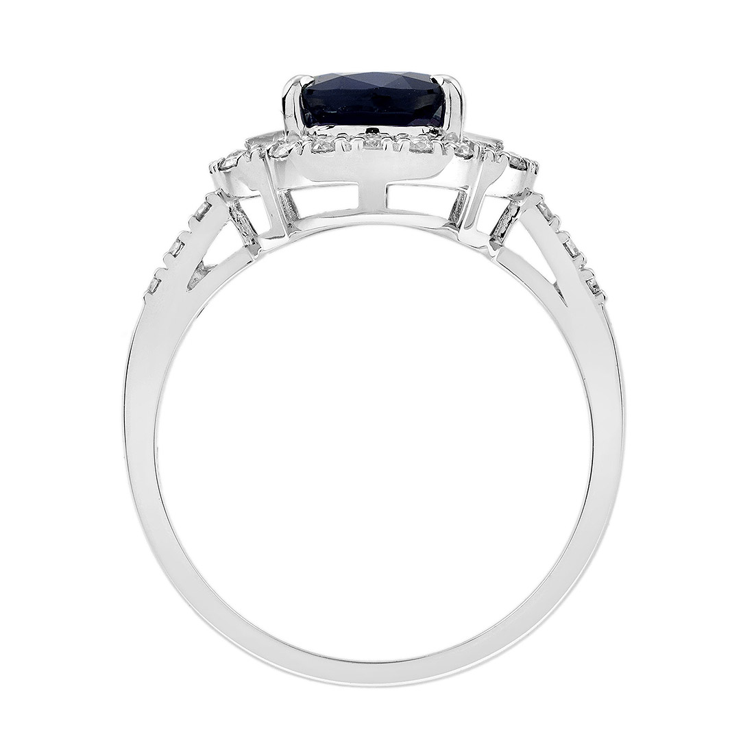 Sapphire and Diamond Engagement Ring Under Gallery