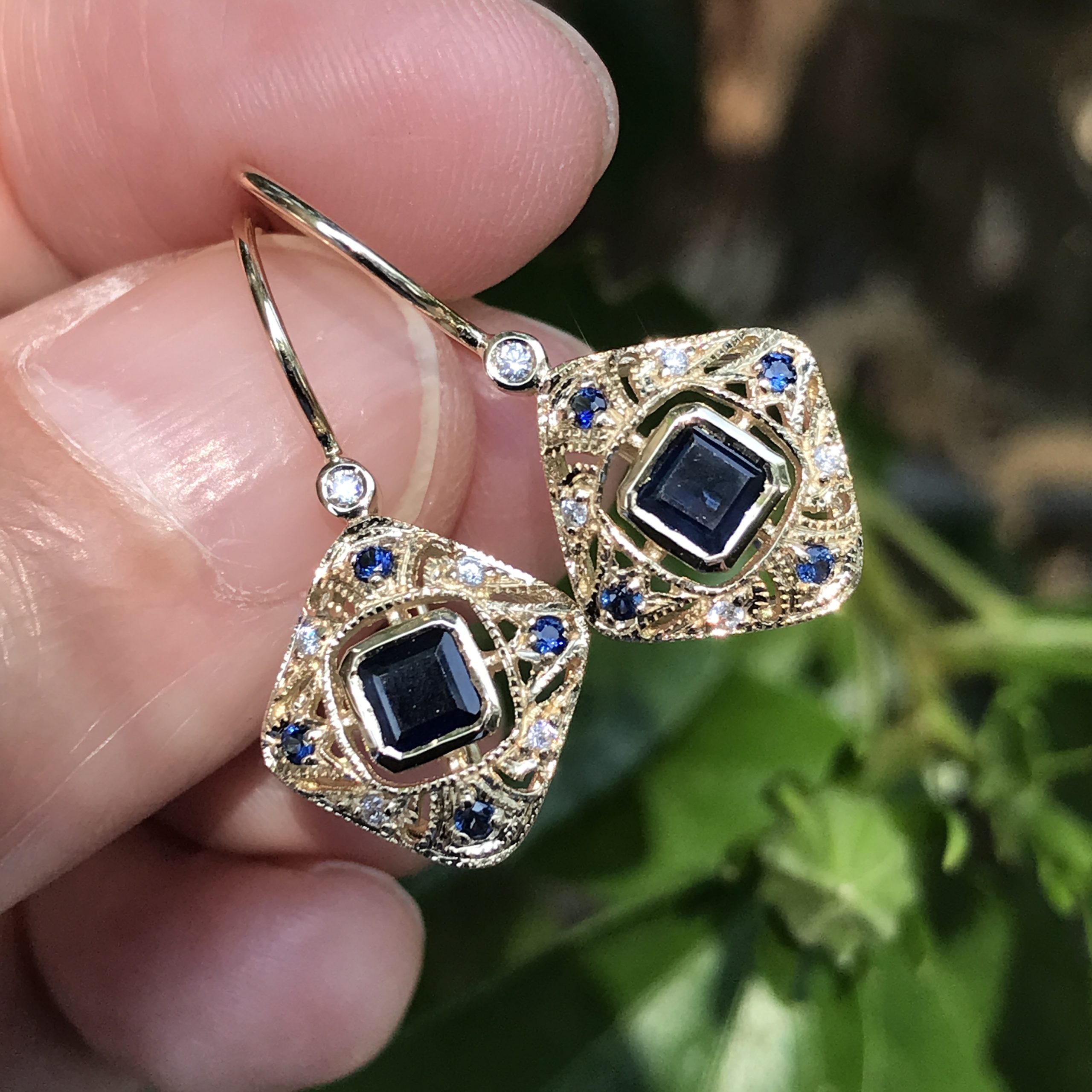 Sapphire and Diamond Drop Earrings Beauty