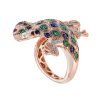 Sapphire Emerald Ruby and Diamond Statement Ring Back sapphire ruby emerald diamond statement ring 14k gold back
