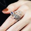 Multi-Gemstone Lizard Statement Ring