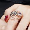 Multi-Gemstone Lizard Statement Ring
