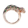 Sapphire Emerald Ruby and Diamond Statement Ring Side Left sapphire ruby emerald diamond statement ring 14k gold side left