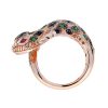 Sapphire Emerald Ruby and Diamond Statement Ring Side Right sapphire ruby emerald diamond statement ring 14k gold side right
