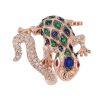 Sapphire Emerald Ruby and Diamond Statement Ring Top sapphire ruby emerald diamond statement ring 14k gold top