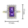 Square Amethyst Halo Ring with Diamond in Solid Gold Size Square Amethyst Halo Ring with Diamond in Solid Gold by Lilly M. JEWELERS Size