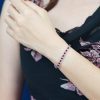 Square Ruby Diamond Bracelet On Body Distant square ruby and diamond bracelet 14k gold on body distant