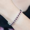 Square Ruby Diamond Bracelet on Body Near square ruby and diamond bracelet 14k gold on body near