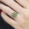 asscher-citrine-emerald-diamond-ring-art-deco-style-14k-gold-on-body-front-near Citrine Emerald Art Deco Style Ring on Body Front Near