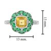 asscher-citrine-emerald-diamond-ring-art-deco-style-14k-gold-size Citrine Emerald Diamond Art Deco Style Halo Ring