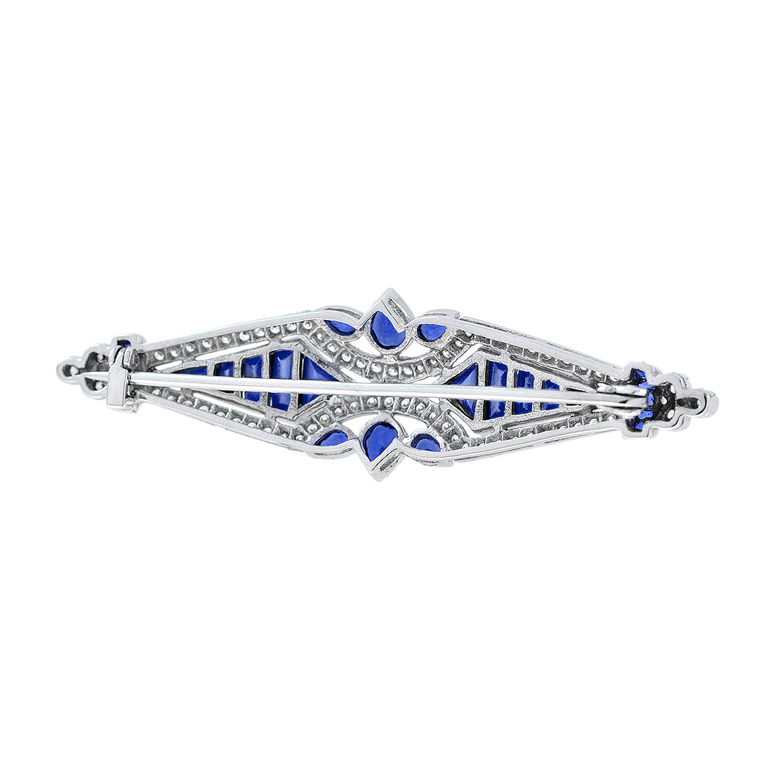 blue-sapphire-and-diamond-geomatric-art-deco-style-brooch-14k-gold-back Blue Sapphire and Diamond Brooch Back Close