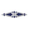 Blue Sapphire and Diamond Brooch Blue Sapphire Brooch Art Deco Style with Diamond in Solid Gold by Lilly M. JEWELERS