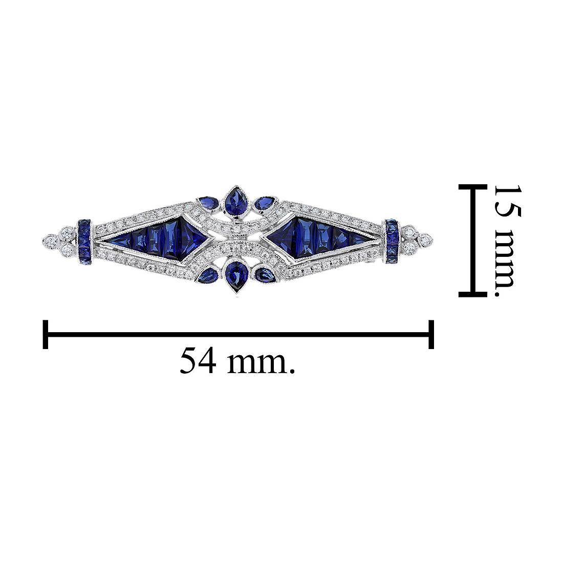 blue-sapphire-and-diamond-geomatric-art-deco-style-brooch-14k-gold-size Blue Sapphire and Diamond Brooch Size