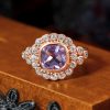 cushion-pink-amethyst-diamond-engagement-ring-art-deco-style-14k-rose-gold-beauty Cushion Pink Amethyst Art Deco Style Ring Beauty