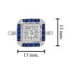 diamond-sapphire-halo-ring-art-deco-style-14k-white-gold-size Diamond and Sapphire Art Deco Style Halo Ring Size