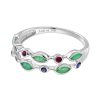 emerald-ruby-sapphire-multi-gemstone-ring-vintage-style-14k-white-gold-hall-mark Emerald Ruby Sapphire Vintage Style Ring Hall Mark