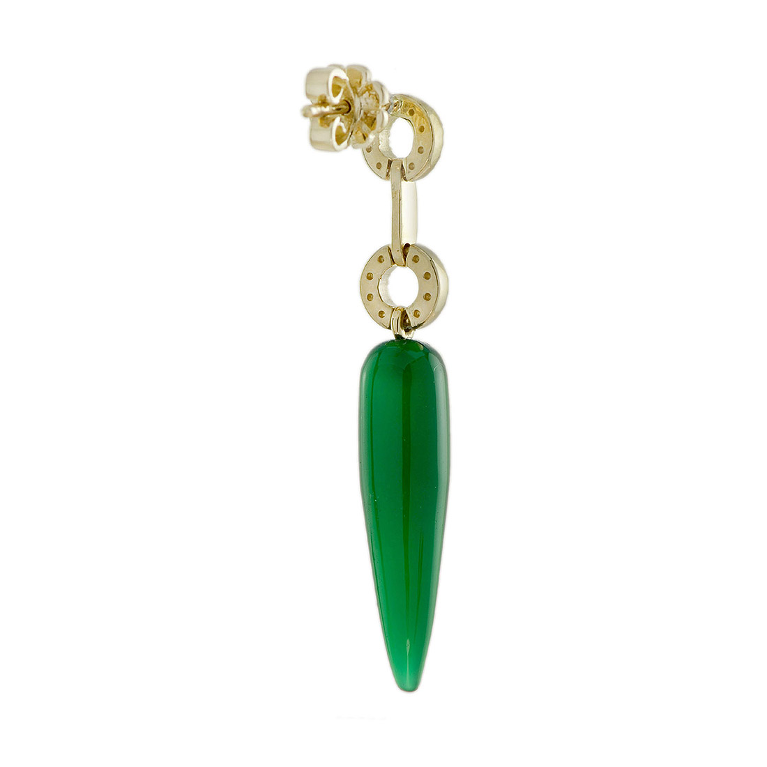 green-agate-diamond-drop-earrings-art-deco-style-14k-gold-back Green Agate Art Deco Style Earrings Back