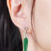 green-agate-diamond-drop-earrings-art-deco-style-14k-gold-on-body-near Green Agate Art Deco Style Earrings on Body Near