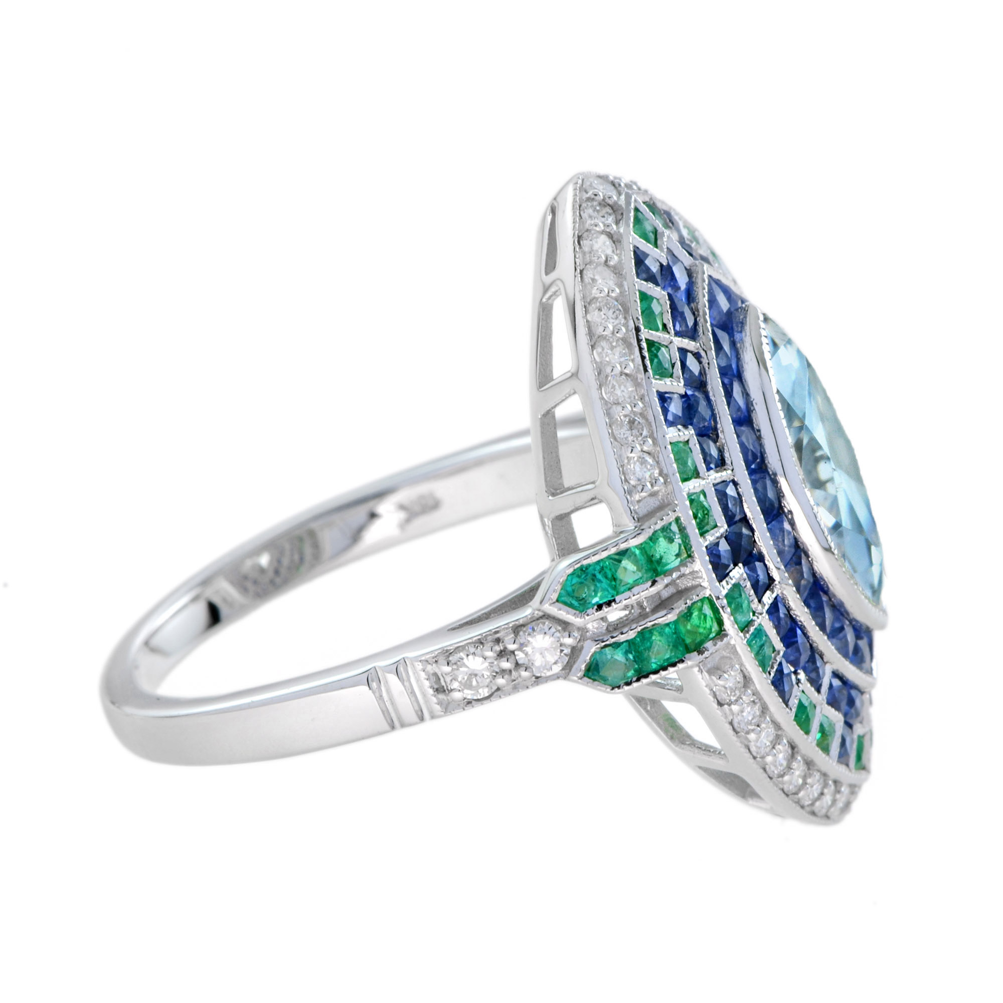 marquise-aquamarine-sapphire-emerald-diamond-ring-art-deco-style-18k-gold-side Marquise Aquamarine Art Deco Style Ring Side