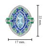 marquise-aquamarine-sapphire-emerald-diamond-ring-art-deco-style-18k-gold-size Marquise Aquamarine Sapphire Emerald and Diamond Art Deco Style Ring
