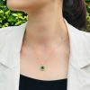 octagonal-blue-topaz-emerald-diamond-pendant-art-deco-style-14k-gold-on-body-distant London Blue Topaz Emerald Art Deco Style Pendant on Body Distant