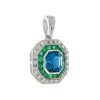 octagonal-blue-topaz-emerald-diamond-pendant-art-deco-style-14k-gold-side London Blue Topaz Emerald Art Deco Style Pendant Side