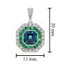 octagonal-blue-topaz-emerald-diamond-pendant-art-deco-style-14k-gold-size London Blue Topaz Emerald Art Deco Style Pendant Size