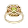 octagonal-peridot-pink-sapphire-diamond-ring-art-deco-style-18k-gold-back Peridot Pink Sapphire Art Deco Style Ring Back