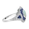 opal-sapphire-diamond-statement-ring-geometric-18k-white-gold-side Opal Sapphire and Diamond Geometric Statement Ring Side