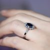 oval-blue-sapphire-diamond-engagement-ring-art-deco-style-14k-white-gold-on-body-side-near Blue Sapphire Art Deco Style Engagement Ring on Body Side Near