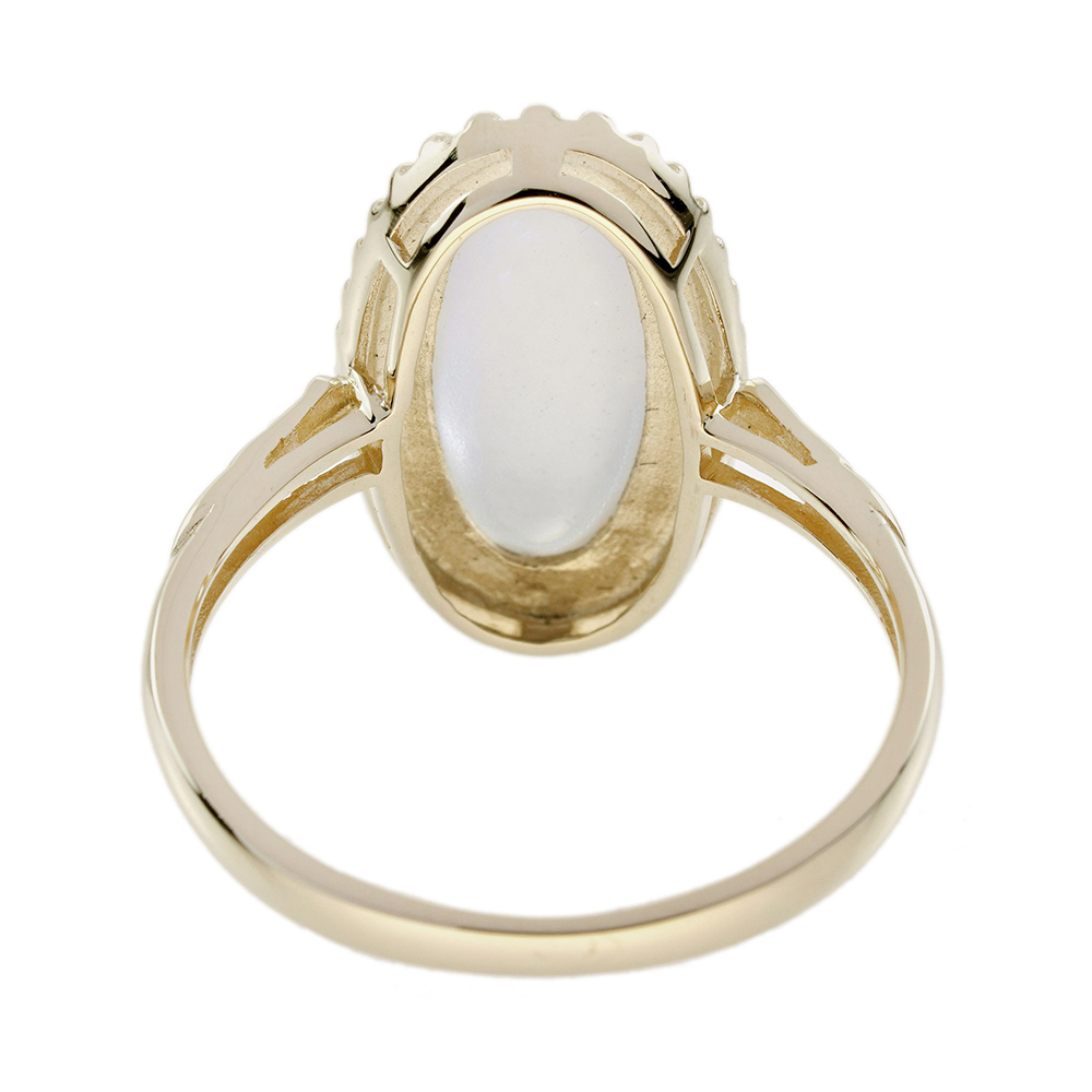 oval-moonstone-solitaire-ring-art-deco-style-9k-gold-back Oval Moonstone Art Deco Style Ring Back